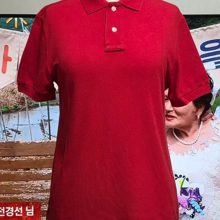 [BUNJANG] Giordano Red Short Sleeve T-shirt / 지오다노 레드 반팔티