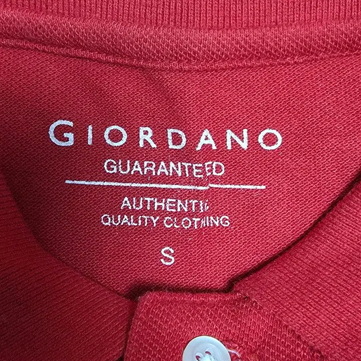 [BUNJANG] Giordano Red Short Sleeve T-shirt / 지오다노 레드 반팔티