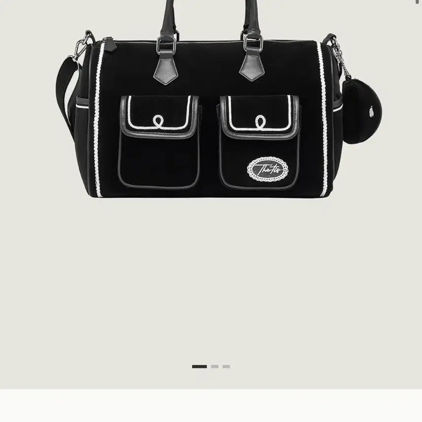 [BUNJANG] Thetis Scon Velvet Lace Boston Bag - Black / 더티스 스콘 벨벳 레이스 보스턴백 블랙