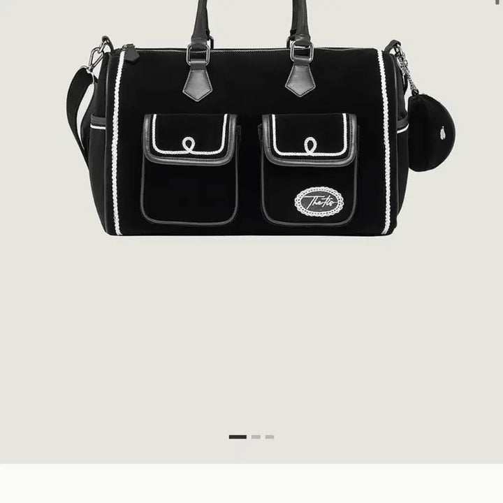[BUNJANG] Thetis Scon Velvet Lace Boston Bag - Black / 더티스 스콘 벨벳 레이스 보스턴백 블랙