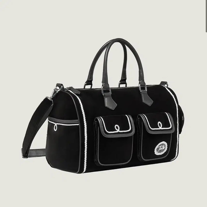 [BUNJANG] Thetis Scon Velvet Lace Boston Bag - Black / 더티스 스콘 벨벳 레이스 보스턴백 블랙