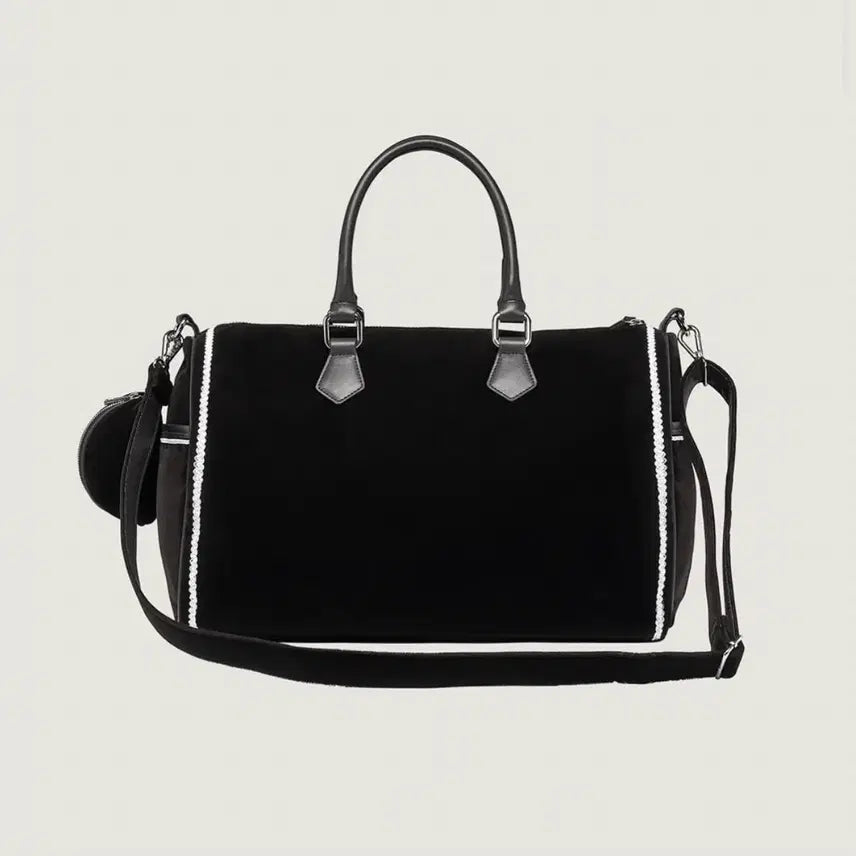 [BUNJANG] Thetis Scon Velvet Lace Boston Bag - Black / 더티스 스콘 벨벳 레이스 보스턴백 블랙