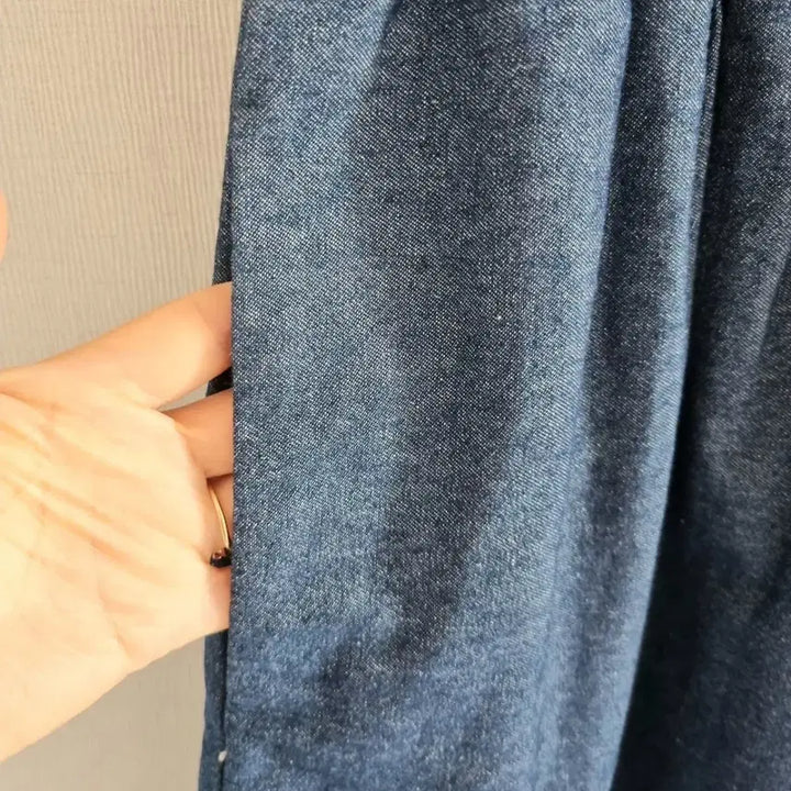 [BUNJANG] Embroidered Lace Denim Wide Pants / 면마 데님 와이드 팬츠 자수 레이스