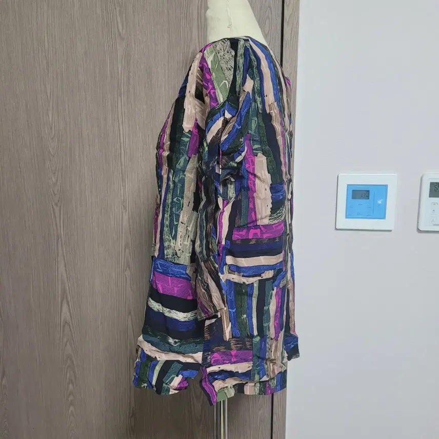 [BUNJANG] RAYCOOL Punggi Inyeon Pattern Blouse 5-Sleeve / 레이쿨 풍기인견 패턴 블라우스 5부 소매