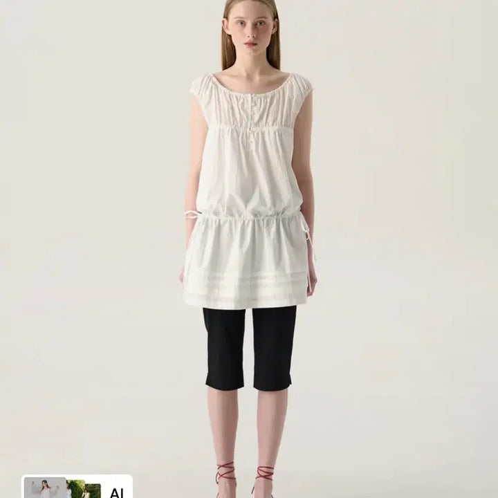 [BUNJANG] Studemant Shirred Babydoll Dress - White / [S]튜드먼트 셔링 베이비돌 드레스 화이트