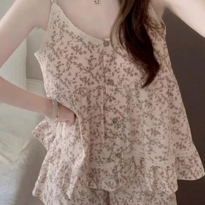 [BUNJANG] Floral Pattern Pajama Set / 새-패턴 파자마3set