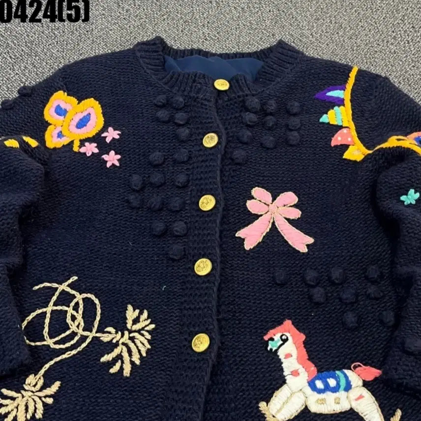 [BUNJANG] Vintage Navy Pattern Cardigan (S) / 빈티지 네이비 패턴 가디건s 0424