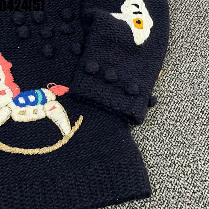 [BUNJANG] Vintage Navy Pattern Cardigan (S) / 빈티지 네이비 패턴 가디건s 0424