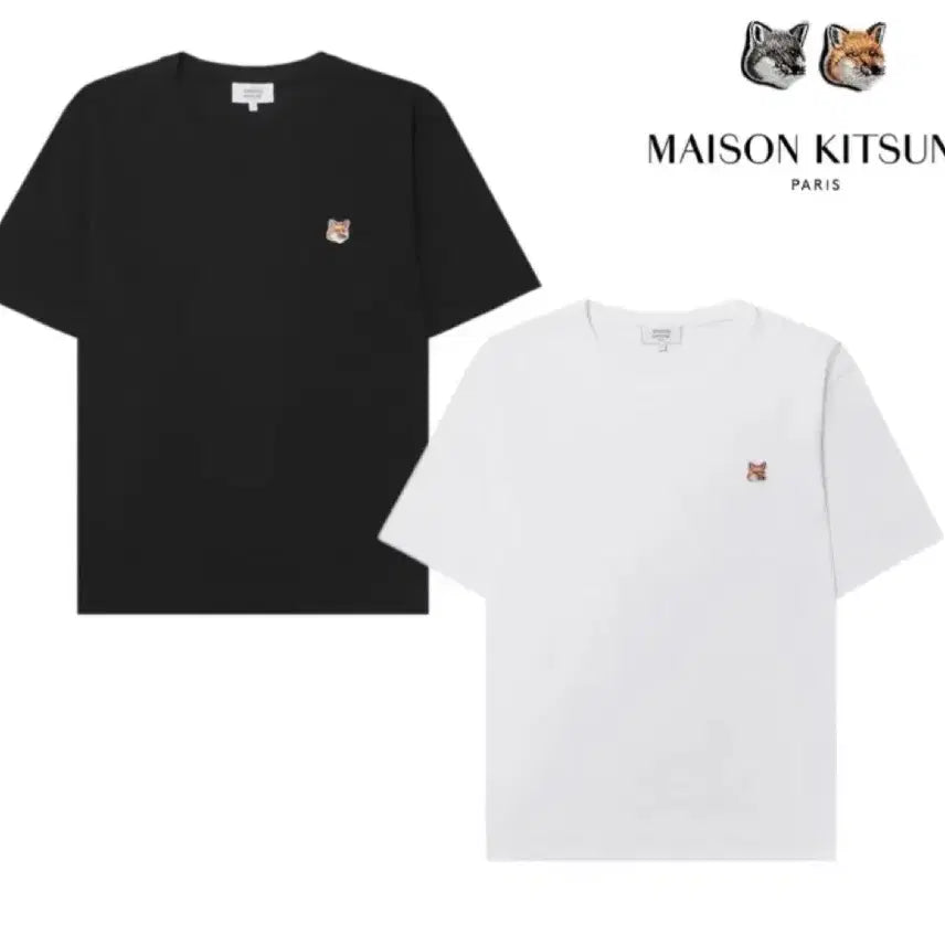 [BUNJANG] Maison Kitsune Fox Patch T-shirt (Black) / 메종키츠네 기본 폭스 반팔티 블랙 미개봉 새상품