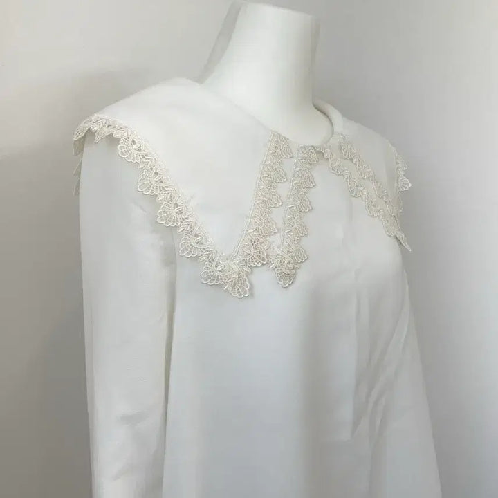 [BUNJANG] White Lace Big Collar Blouse - Layered Style / 레이스 빅카라 블라우스 화이트 러블리 히메갸루 양산형 레이어드 소녀