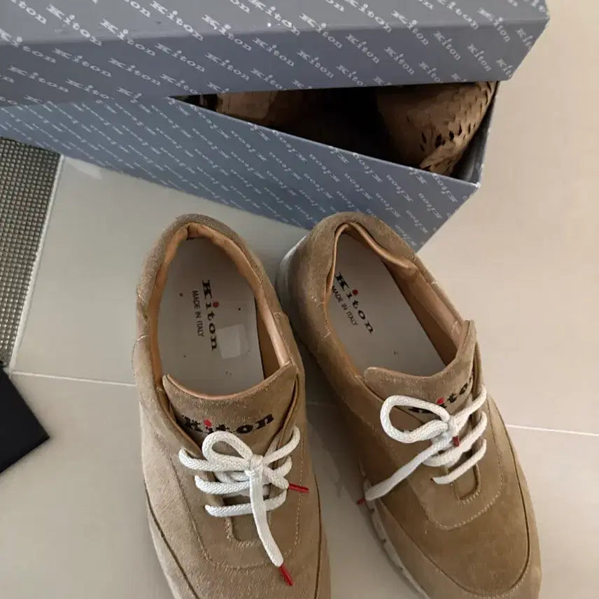 [BUNJANG] Kiton Suede Sneakers Brown Full Set / 키톤 스웨이드 스니커즈 브라운 풀박스
