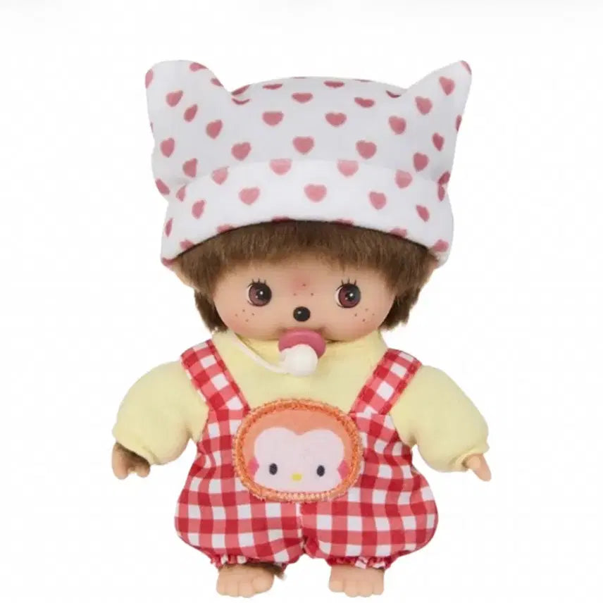 [BUNJANG] Monchhichi Kitty Collaboration Bebichhichi Overalls Plush / 몬치치 키티 콜라보 베비치치 멜빵 새상품