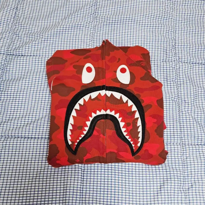 [BUNJANG] BAPE Shark Hoodie Red S / 베이프 샤크후드 적계 레드 s 급처합니다
