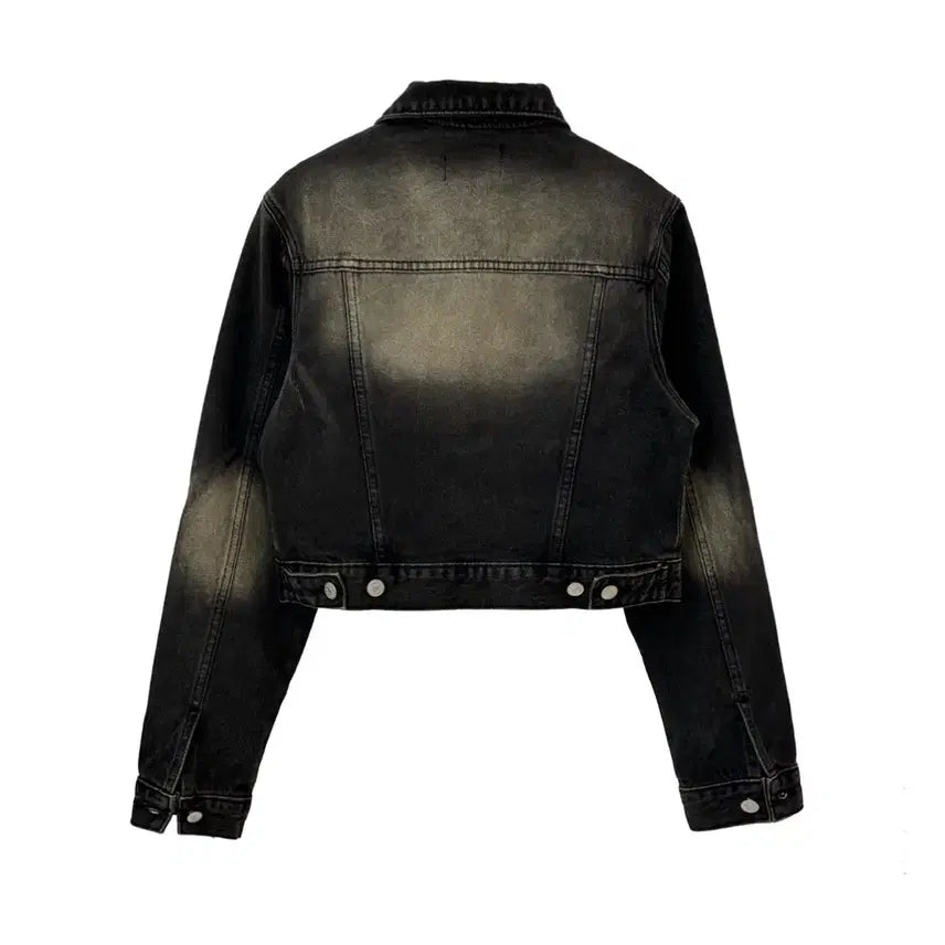 [BUNJANG] Black Denim Jacket &amp; Wide Pants Set S / 흑청 자켓 + 와이드팬츠 셋업 세트 S