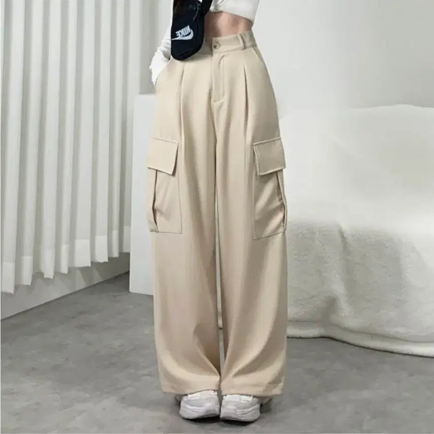 [BUNJANG] Muse Fit Cargo Pants Cream M / [뮤즈핏] 카고팬츠 크림M