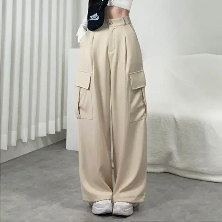 [BUNJANG] Muse Fit Cargo Pants Cream M / [뮤즈핏] 카고팬츠 크림M