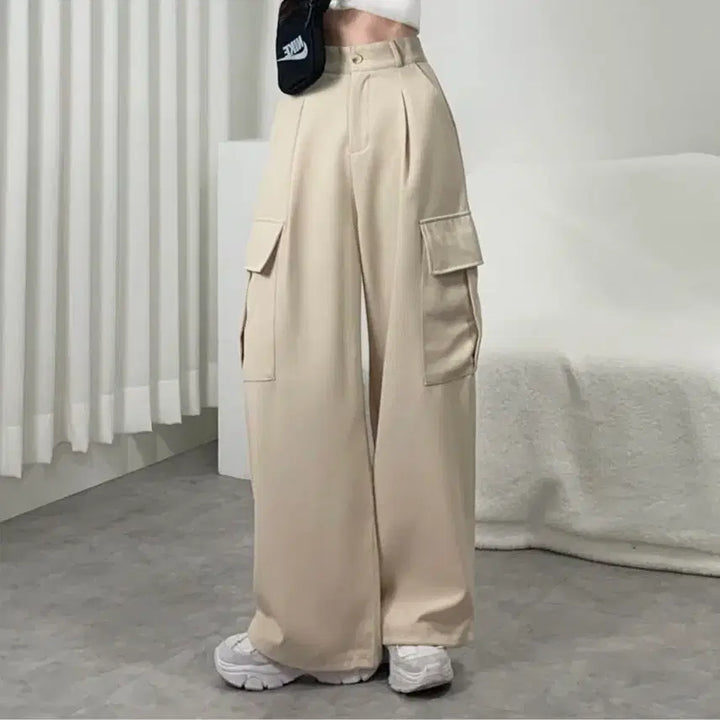 [BUNJANG] Muse Fit Cargo Pants Cream M / [뮤즈핏] 카고팬츠 크림M