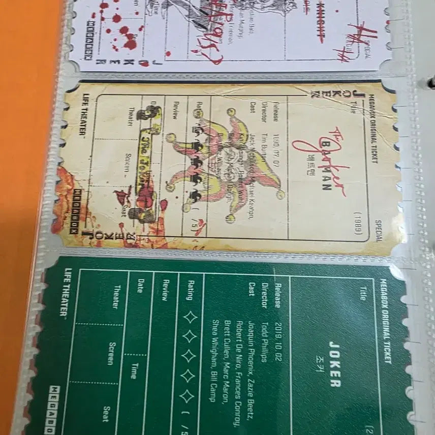 [BUNJANG] Joker Official &amp; Unofficial Ticket Set / 조커 공식오티 비공오티 3종 오리지널티켓