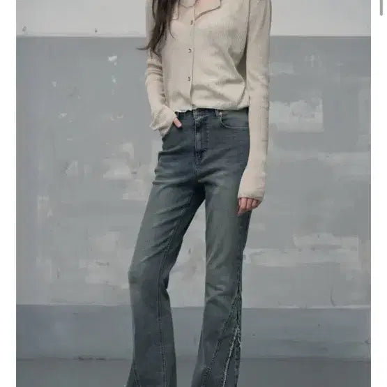 [BUNJANG] Leathery Western Tassel Bootcut Denim Pants / 레더리 웨스턴 테슬 부츠컷 데님팬츠