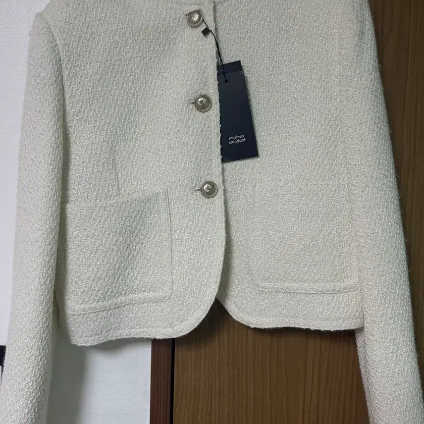 [BUNJANG] Musinsa Standard Tweed Jacket Ivory / 무신사 스탠다드 트위드 자켓 아이보리