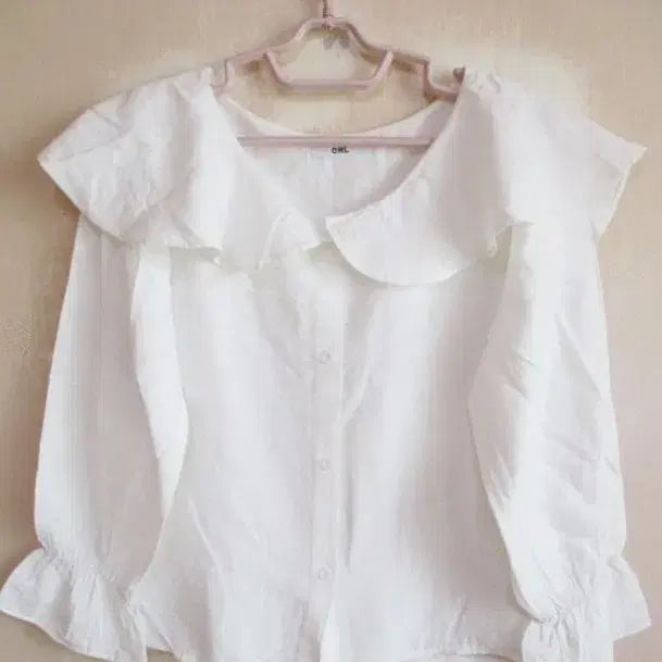 [BUNJANG] GRL White Big Collar Blouse / GRL 화이트 빅카라 블라우스