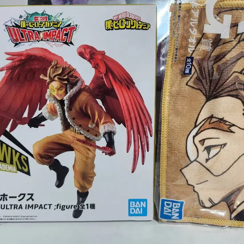 [BUNJANG] My Hero Academia Hawks G Prize Figure &amp; Towel Set (Sealed) / 미개봉 택포 7.5 나히아 제일복권 호크스 G상 피규어,타올 세트