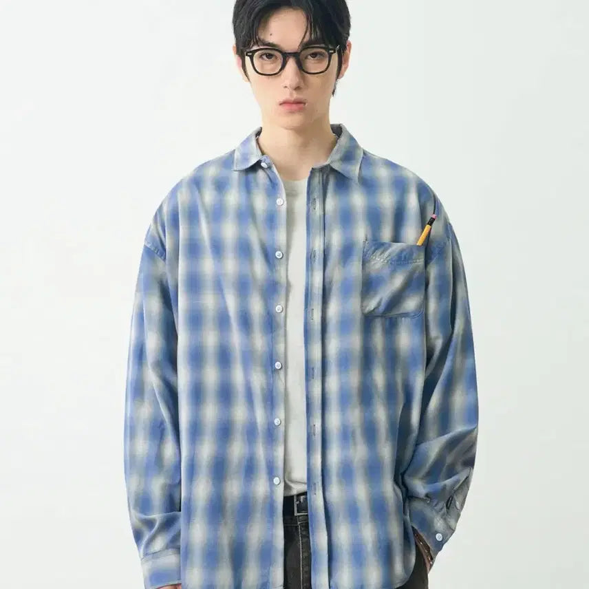 [BUNJANG] Dimitri Black Ombre Shirt Blue XL / 디미트리블랙 옴브레 셔츠 블루 새상품 XL