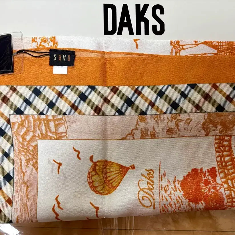 [BUNJANG] Daks Orange Silk Scarf / 닥스 오렌지 실크 스카프 SKU005