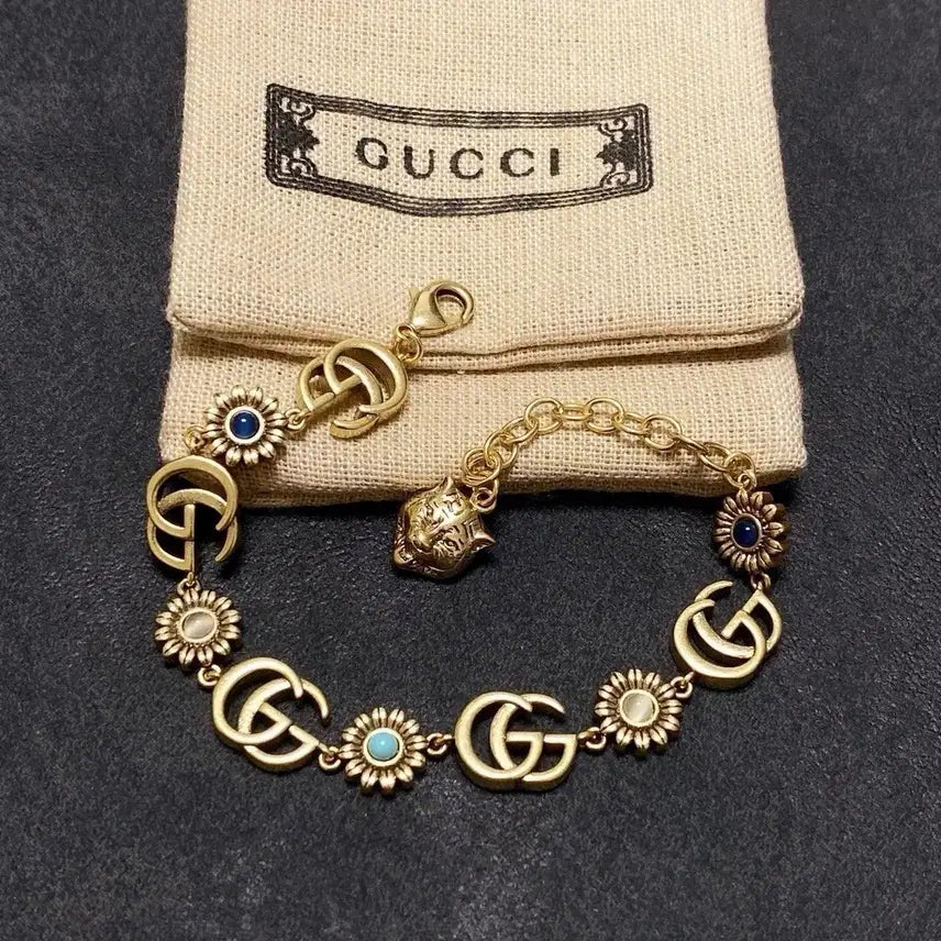 [BUNJANG] Gucci GG Flower Gold Bracelet / 구찌 GG 플라워 골드 팔찌