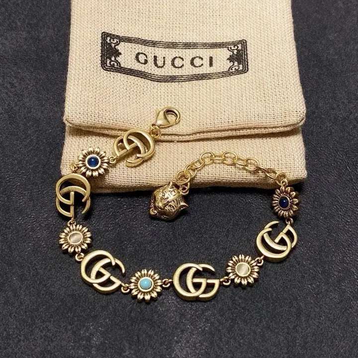 [BUNJANG] Gucci GG Flower Gold Bracelet / 구찌 GG 플라워 골드 팔찌