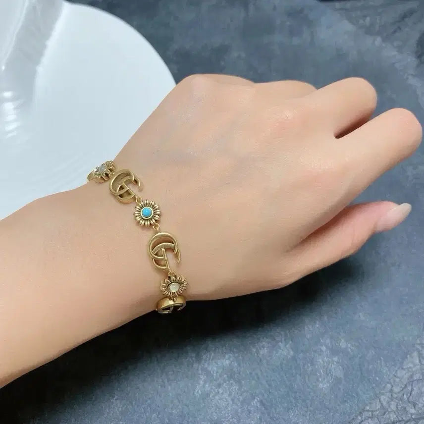 [BUNJANG] Gucci GG Flower Gold Bracelet / 구찌 GG 플라워 골드 팔찌