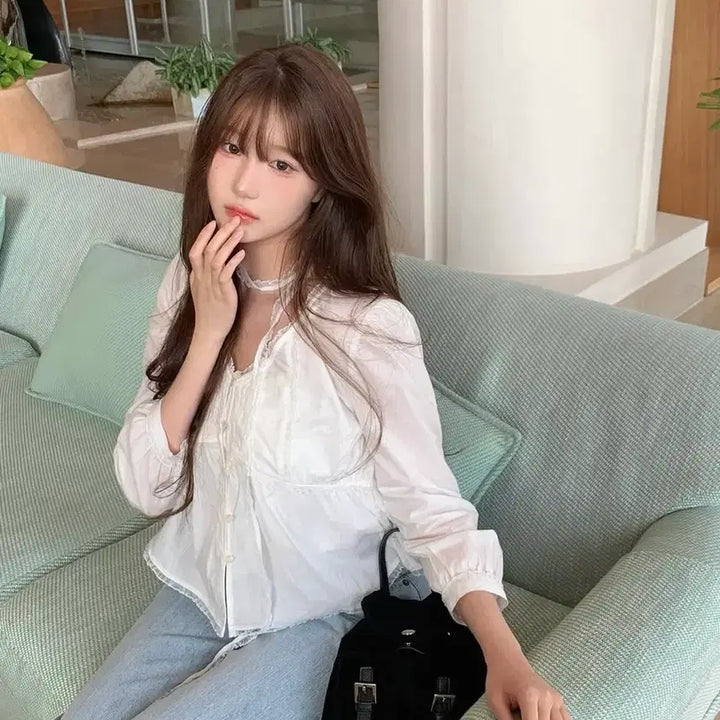[BUNJANG] The Vanett Renelle Lace Tie Blouse / 더바넷 renelle lace tie 블라우스