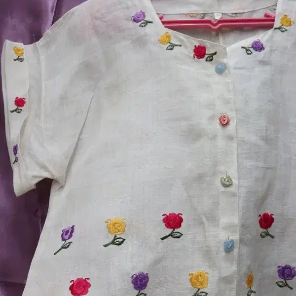 [BUNJANG] Natural Mosi Linen Shirt / 여성 모시셔츠 천연모시100 모시블라 77 L 천연모시옷/예119