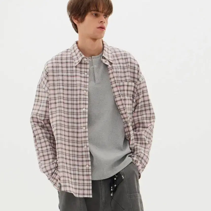 [BUNJANG] Leh.abb Oversize Check Shirt L / (상태 좋음/사이즈표o) 르아브 오버사이즈 체크 셔츠 L