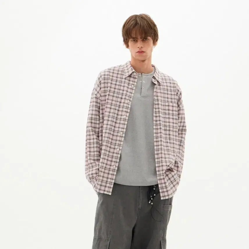 [BUNJANG] Leh.abb Oversize Check Shirt L / (상태 좋음/사이즈표o) 르아브 오버사이즈 체크 셔츠 L