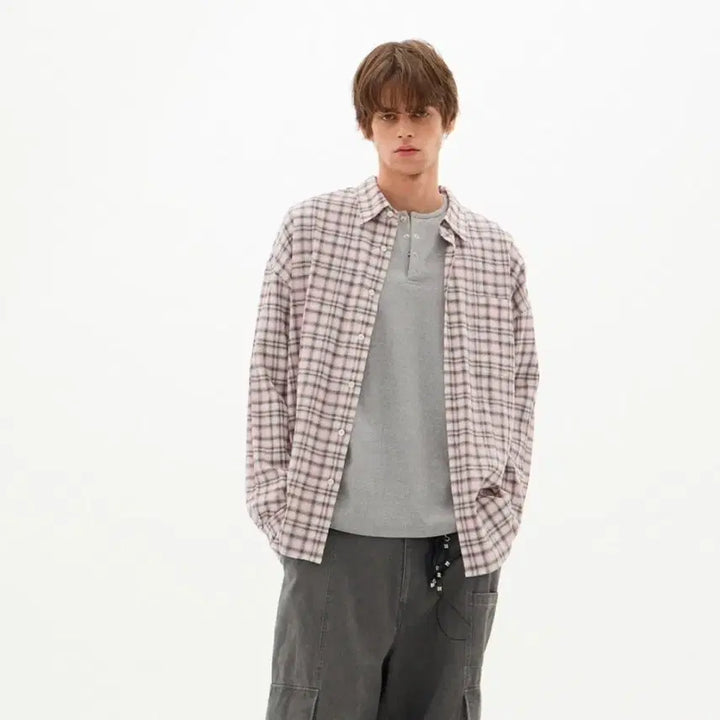 [BUNJANG] Leh.abb Oversize Check Shirt L / (상태 좋음/사이즈표o) 르아브 오버사이즈 체크 셔츠 L