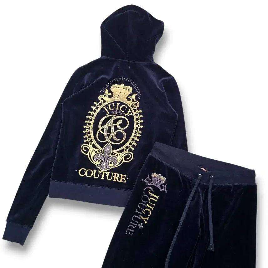 [BUNJANG] Juicy Couture Navy Velvet Set / M Juicy Couture 네이비 벨벳 셋업