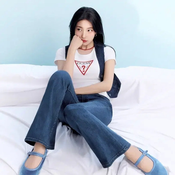 [BUNJANG] Guess DBL Dark Blue Wide Jeans / 게스 와이드 DBL 다크블루 청바지