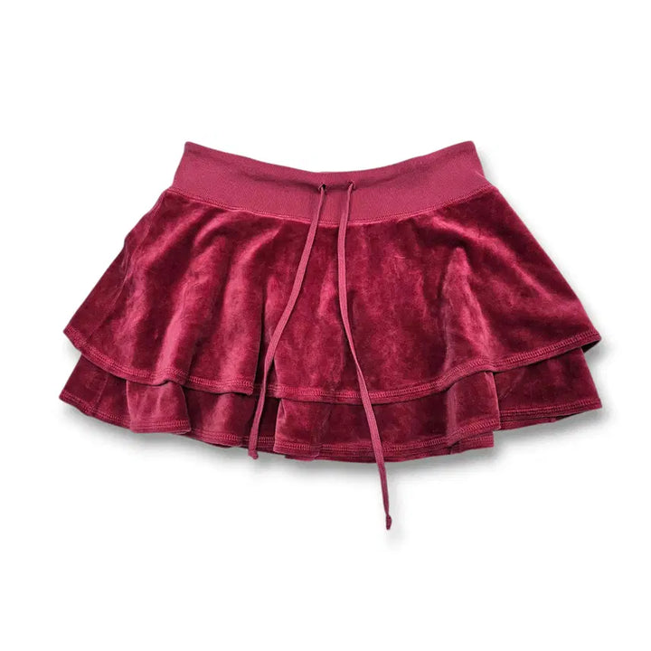 [BUNJANG] Juicy Couture Frill Skirt Set Wine / S Juicy Couture 프릴 치마 셋업 와인
