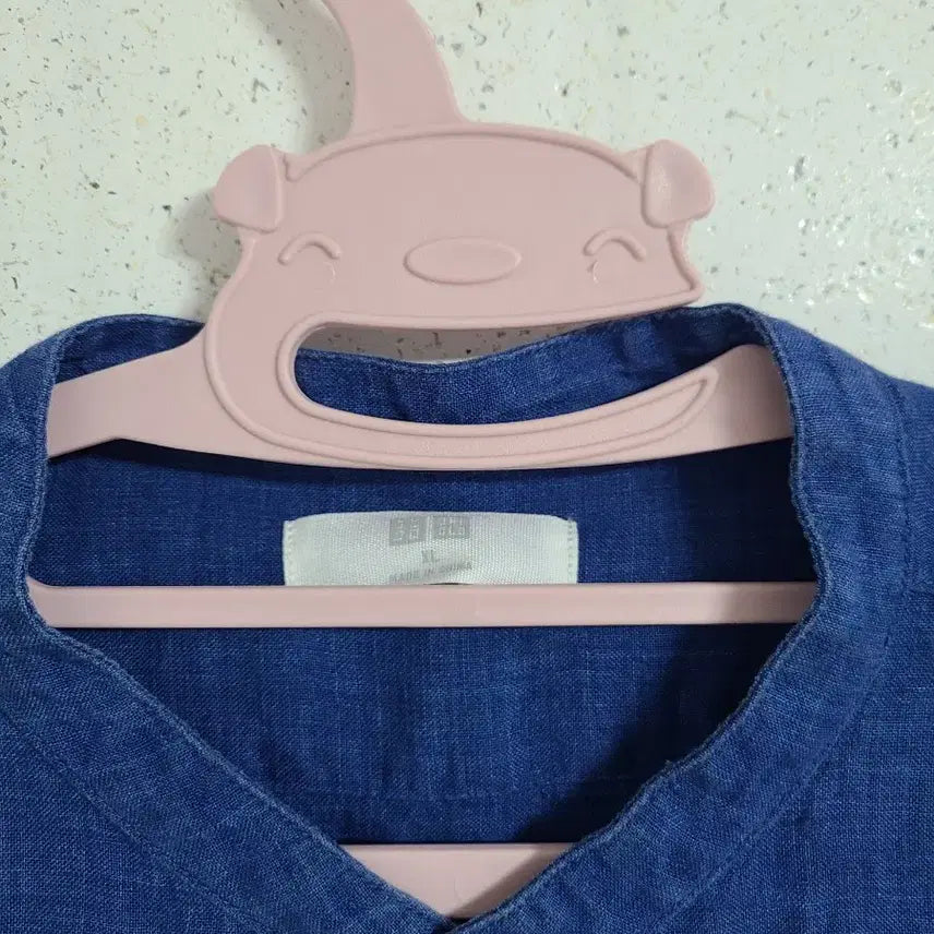 [SOLD OUT] 유니클로 헨리넥 린넨 셔츠 블루 긴팔