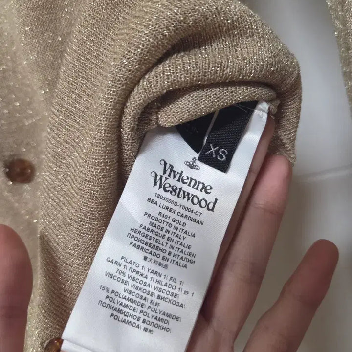 [BUNJANG] Vivienne Westwood Lurex Gold Cardigan / 비비안웨스트우드 가디건 루렉스 골드