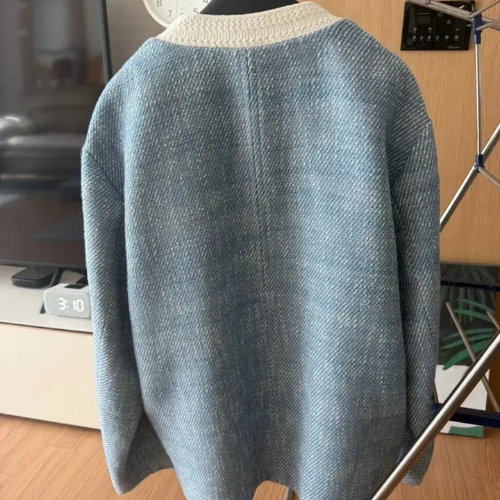 [BUNJANG] SYSTEM Blue Tweed Jacket / SYSTEM 시스템 블루 트위드 자켓