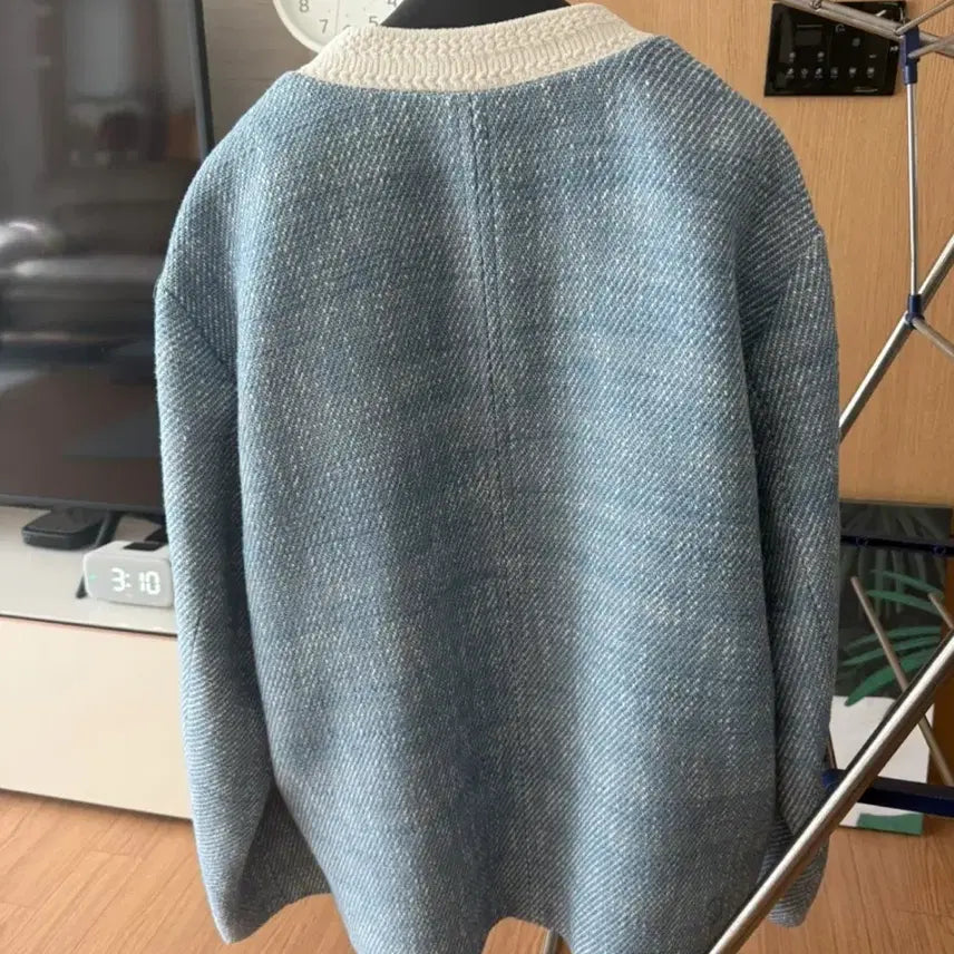 [BUNJANG] SYSTEM Blue Tweed Jacket / SYSTEM 시스템 블루 트위드 자켓