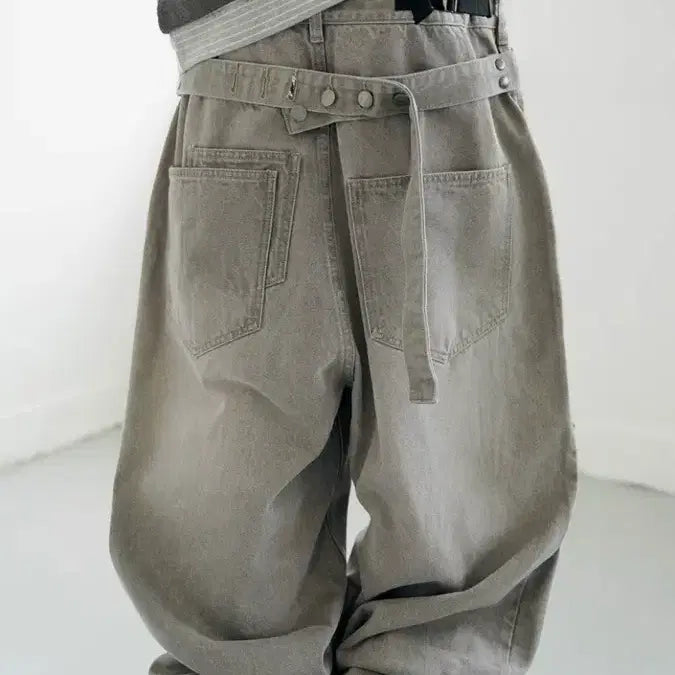 [BUNJANG] KOIN SEOUL MIMTHE Stone Belted Denim Pants / KOIN SEOUL MIMTHE 스톤 벨티드 데님팬츠