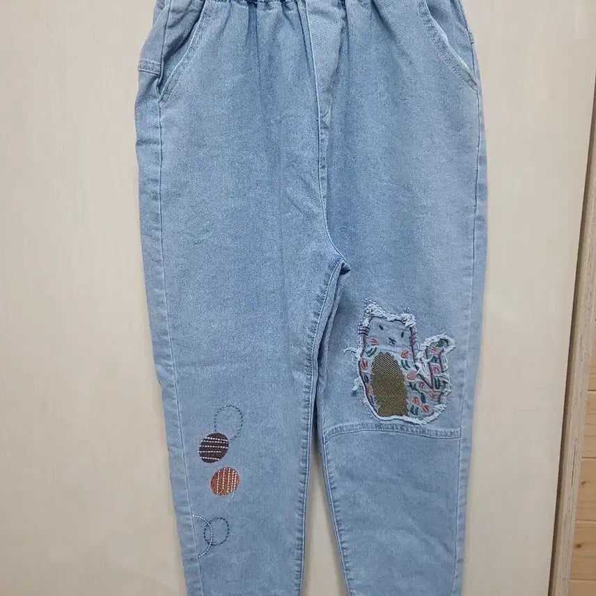 [BUNJANG] Unused Denim Patchwork Embroidered Pants 28 / 미사용품:데님 배기 팬츠28
