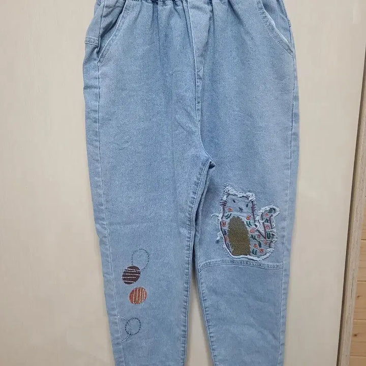 [BUNJANG] Unused Denim Patchwork Embroidered Pants 28 / 미사용품:데님 배기 팬츠28