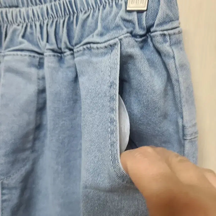 [BUNJANG] Unused Denim Patchwork Embroidered Pants 28 / 미사용품:데님 배기 팬츠28