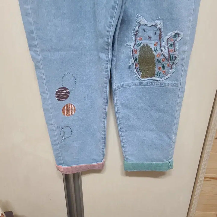 [BUNJANG] Unused Denim Patchwork Embroidered Pants 28 / 미사용품:데님 배기 팬츠28