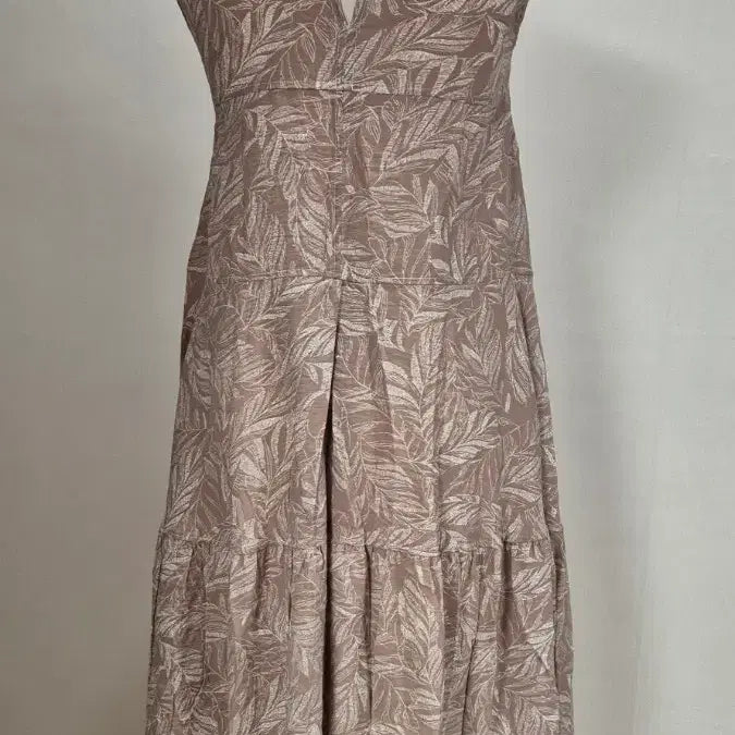 [BUNJANG] Leaf Pattern Sleeveless Long Dress - Size S / 나뭇잎 패턴 민소매 롱 원피스 S 424 op6