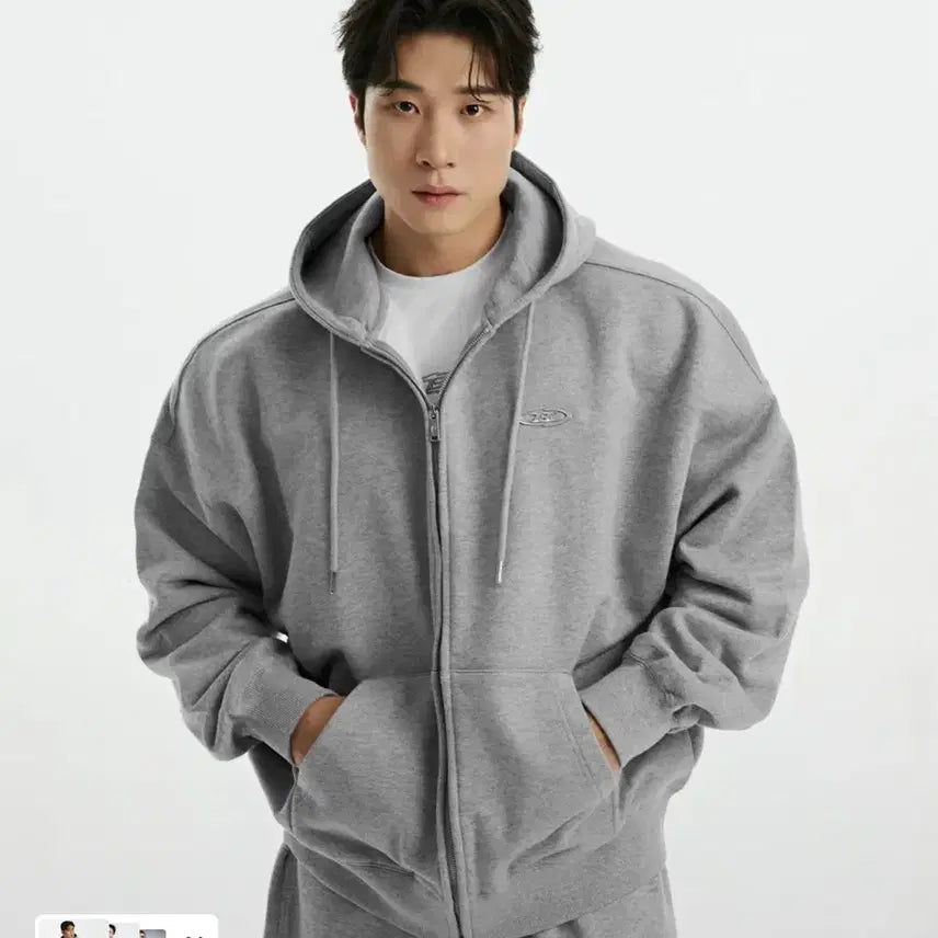 [BUNJANG] Born to Win Hooded Zip-up Gray Size 1 / 본투윈 후드집업 그레이 1사이즈